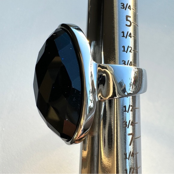 COCKTAIL Faceted Goldstone Ring Size 6 Stainless Steel Purple Gem Oversized Y2K - Picture 13 of 16